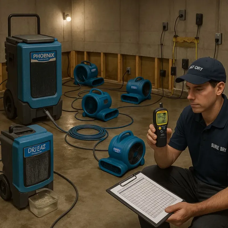 Structural Drying and Dehumidification process in Crawfordsville, IN